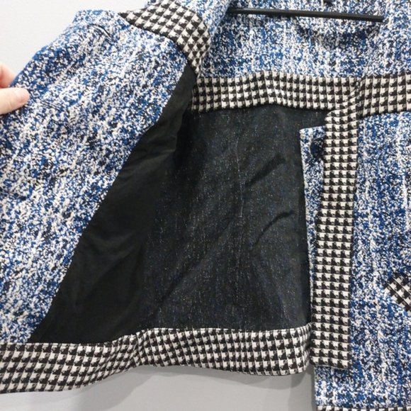 Cabi Reina 21 Club Jacket Cropped Blazer 3/4 Sleeve Black Blue XS - Picture 5 of 9